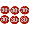 Tabliczki promocyjne kółka -30% średnie (50szt)