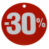 Tabliczki promocyjne kółka -30% duże (1szt)