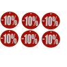 Tabliczki promocyjne kółka -10% średnie (50szt)