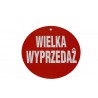 Tabliczki promocyjne kółka "WIELKA WYPRZEDAŻ" duże (1szt)
