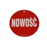 Tabliczki promocyjne kółka "NOWOŚĆ" duże (1szt)
