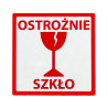 Etykiety ostrzegawcze OSTROŻNIE SZKŁO 97x97 - 100 sztuk