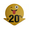 Tabliczki promocyjne emotikony -20% duże (1szt)