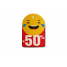 Tabliczki promocyjne emotikony -50% średnie (50szt)